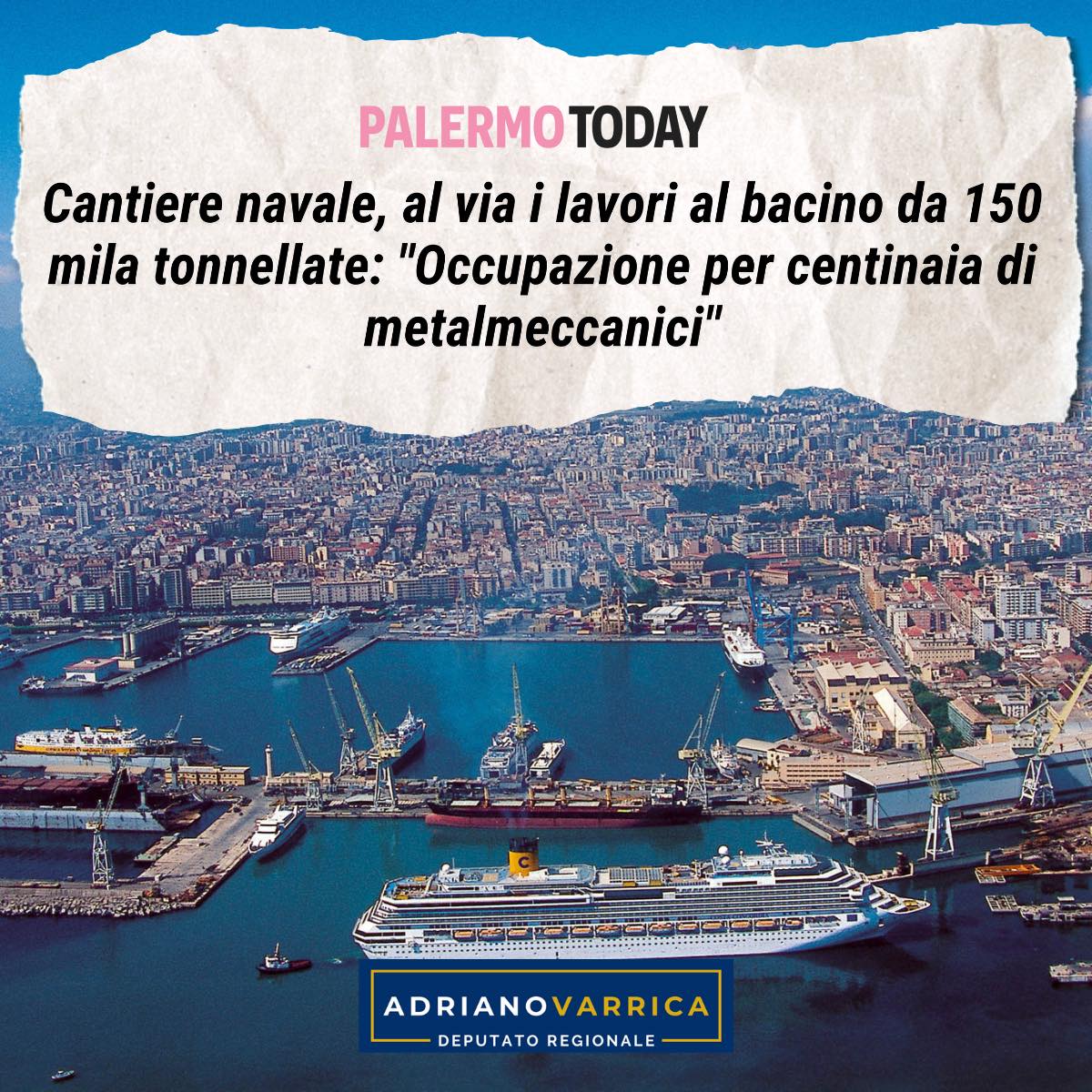 PalermoToday - Cantiere navale, al via i lavori del bacino